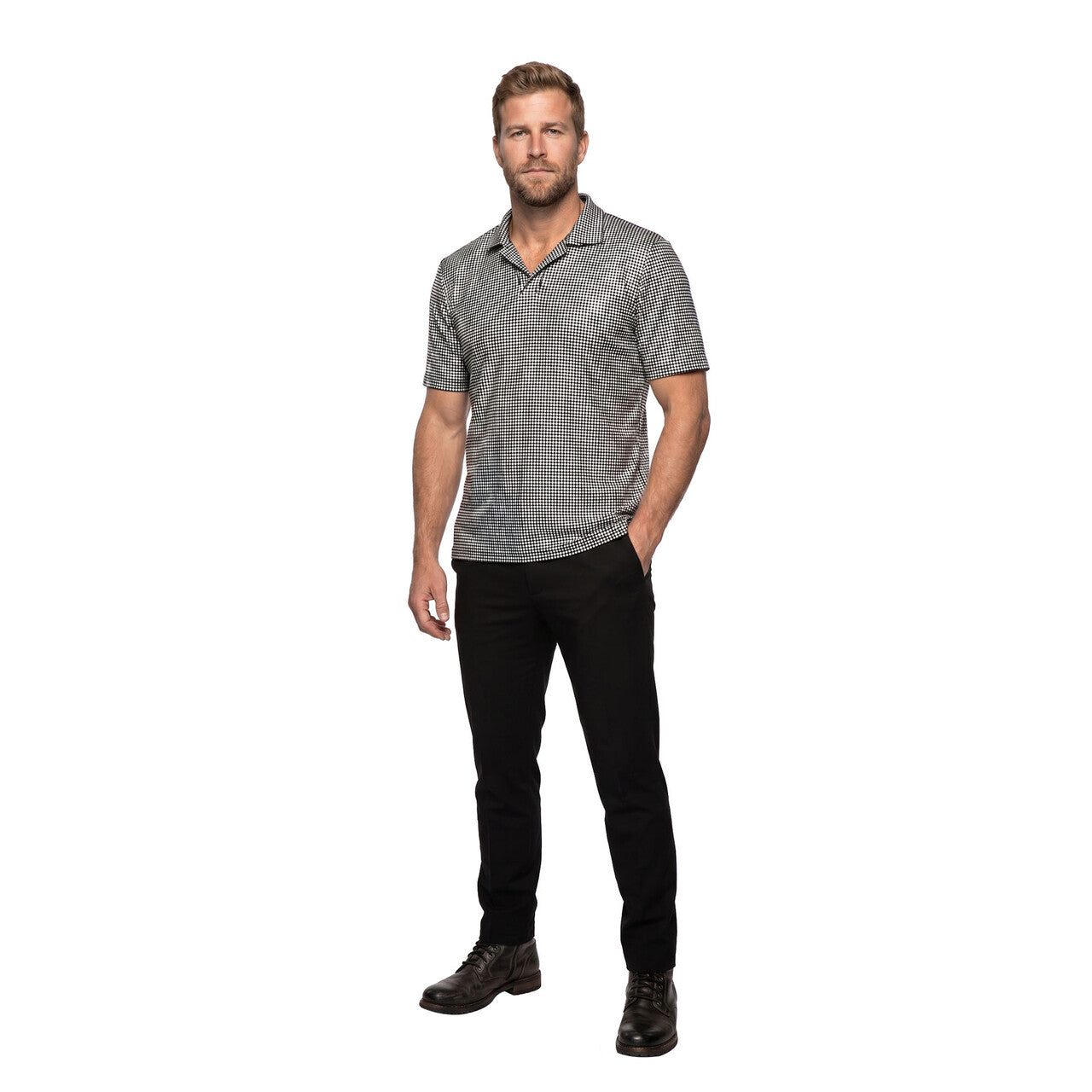Op deze afbeelding zie je een Kostuums, van het merk Wilbers. Disco Inferno Polo Zilver Man Kostuum