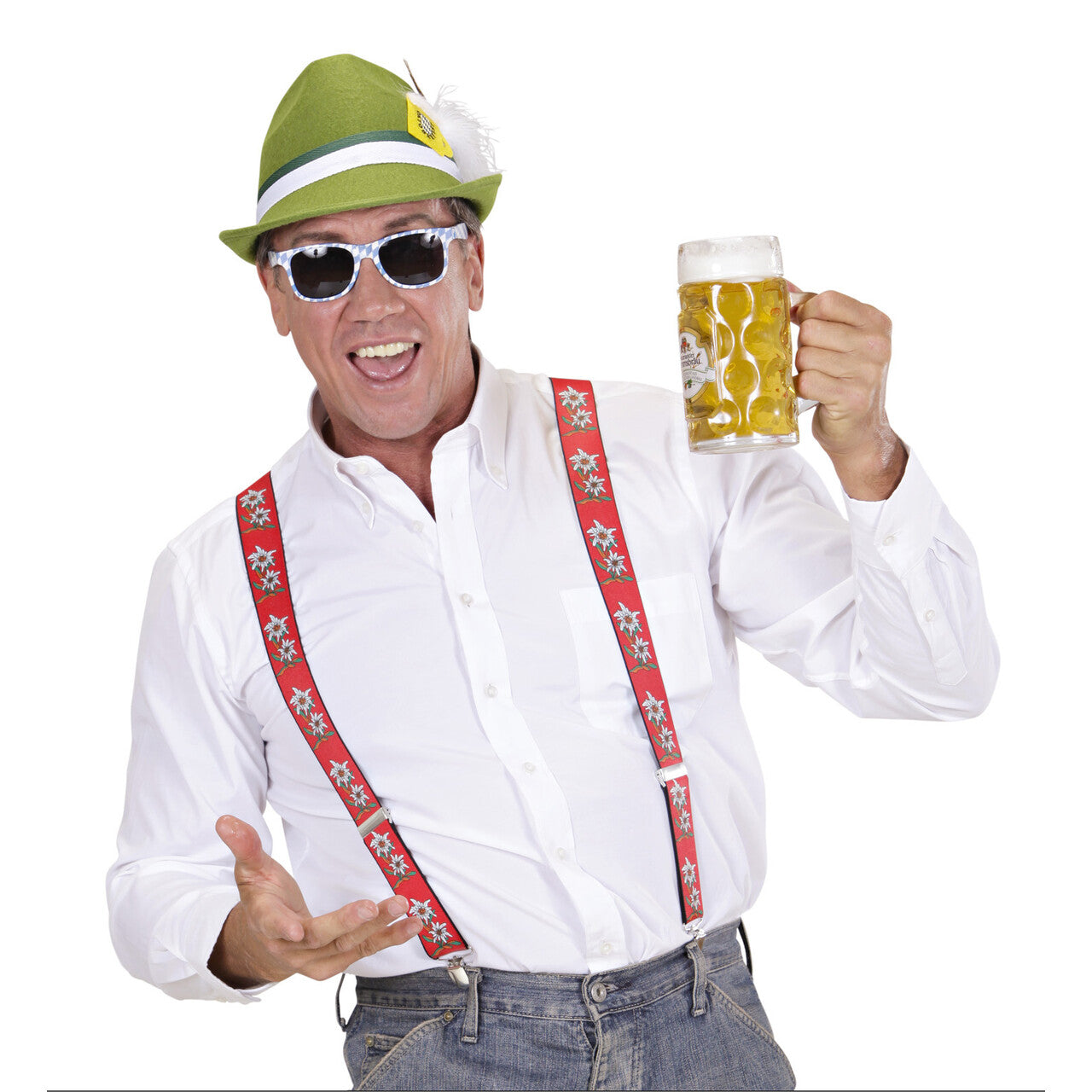 Op deze afbeelding zie je een Accessoires, van het merk Widmann. Beiers Hoedje Bayern Met Veer
