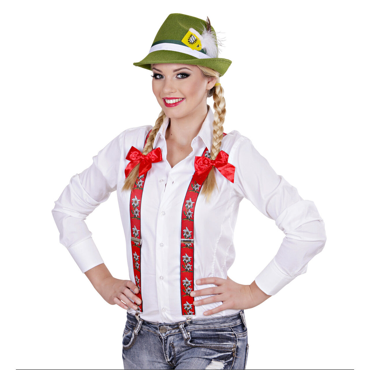 Op deze afbeelding zie je een Accessoires, van het merk Widmann. Beiers Hoedje Bayern Met Veer