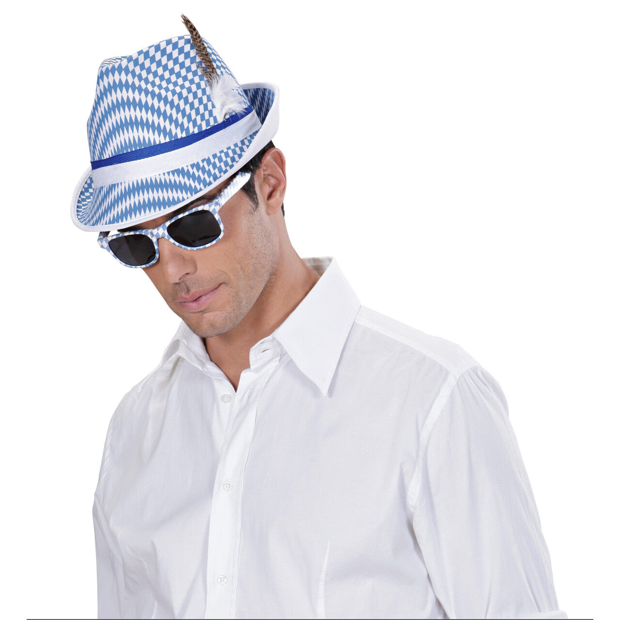Op deze afbeelding zie je een Accessoires, van het merk Widmann. Beiers Hoedje Bayern Print Met Veer