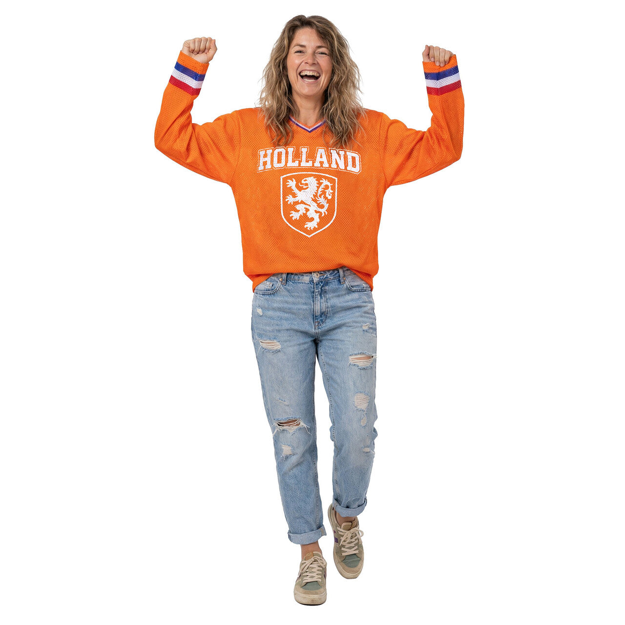 Op deze afbeelding zie je een Kostuums, van het merk Wilbers. De Leeuw Van Holland IJshockeyshirt (Oversized)