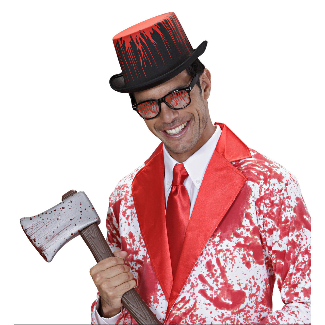 Op deze afbeelding zie je een Accessoires, van het merk Widmann. Hoge Halloween Hoed Druipend Van Het Bloed