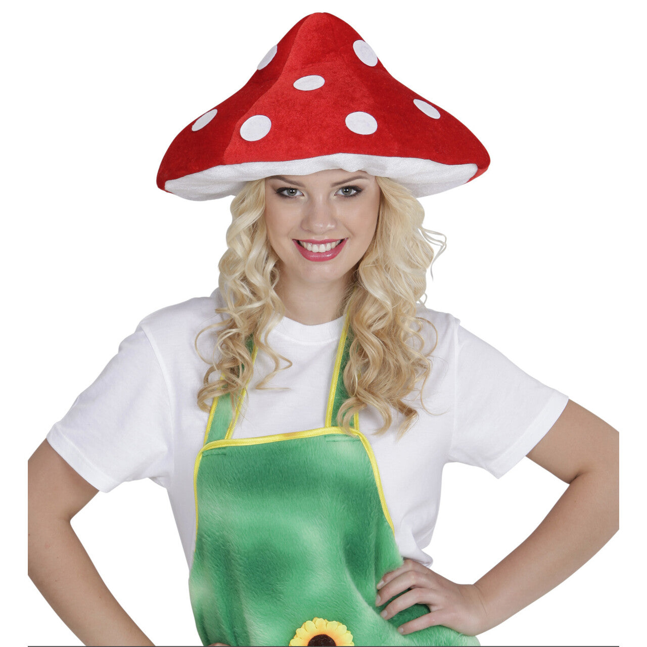 Op deze afbeelding zie je een Accessoires, van het merk Widmann. Rood Met Witte Stippen Paddenstoel Muts