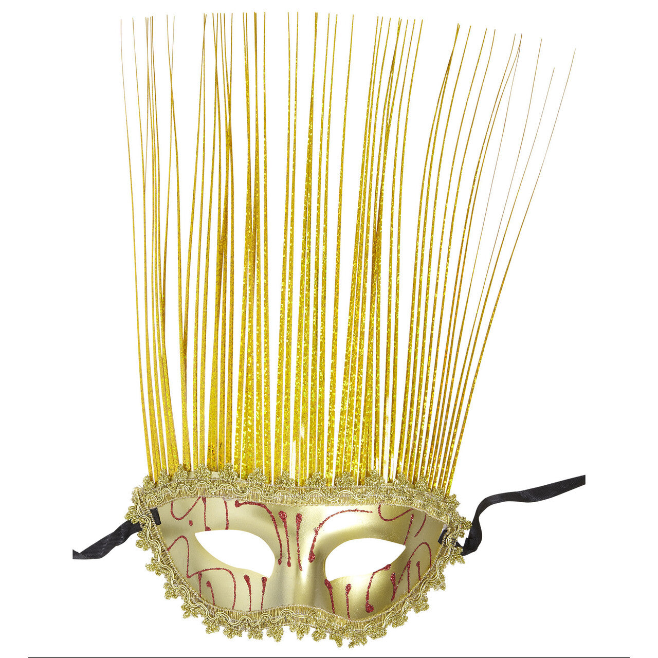 Op deze afbeelding zie je een Accessoires, van het merk Widmann. Oogmasker Goud Met Lange Punten