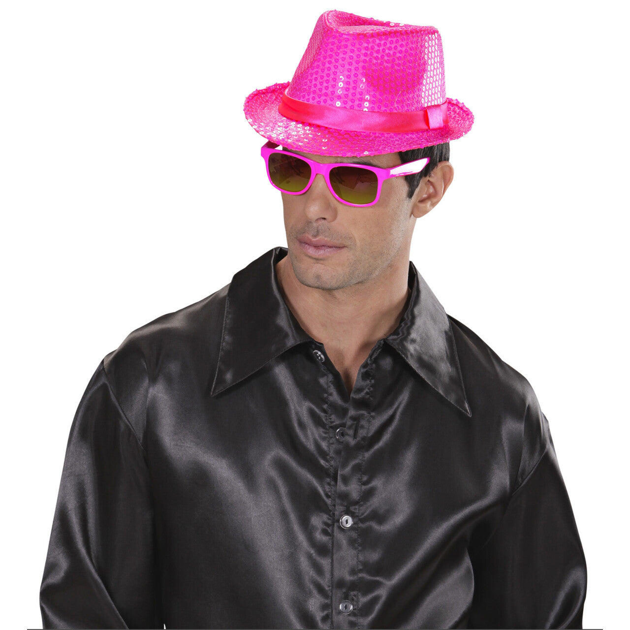 Op deze afbeelding zie je een Accessoires, van het merk Widmann. Bril Roze