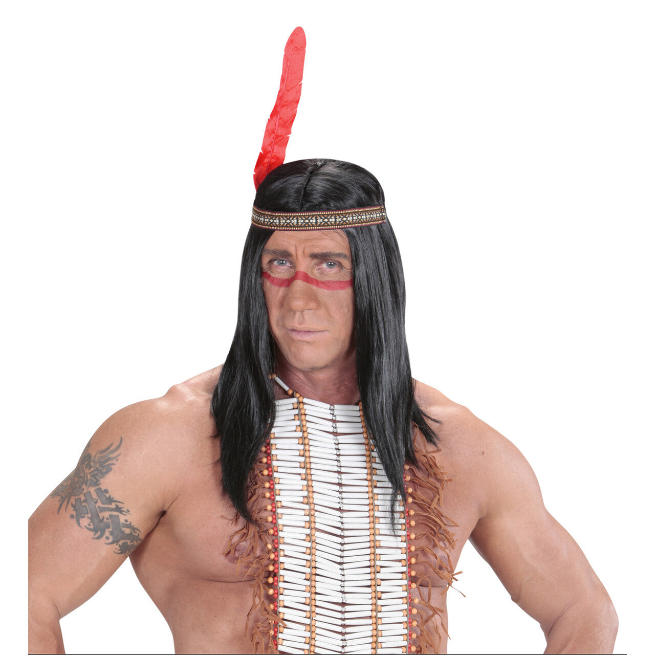 Op deze afbeelding zie je een Accessoires, van het merk Widmann. Hoofdband Indiaan Met Veer