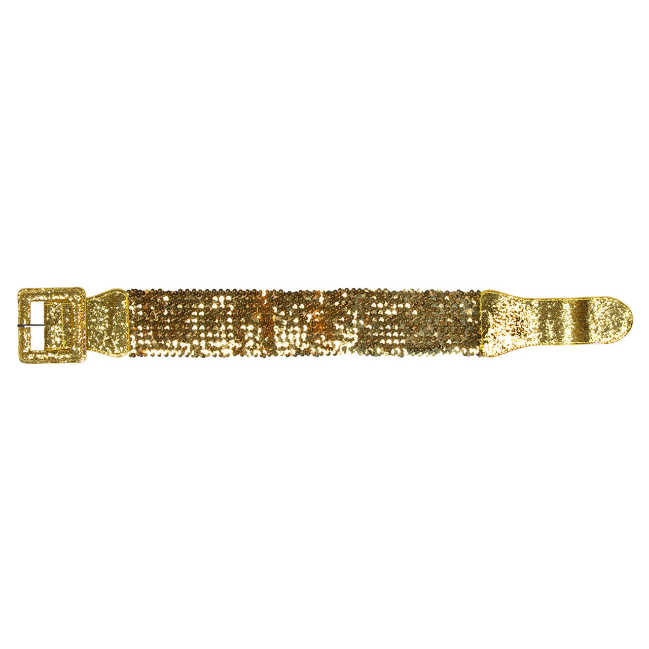 Op deze afbeelding zie je een Accessoires, van het merk Wilbers. Rekbare Pailletten Riem Goud