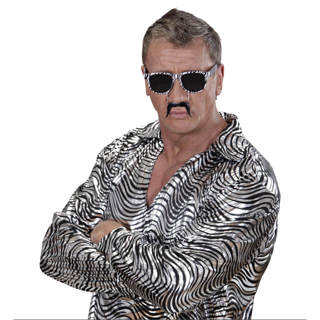 Op deze afbeelding zie je een Accessoires, van het merk Widmann. Bril Macho Met Foute Snor