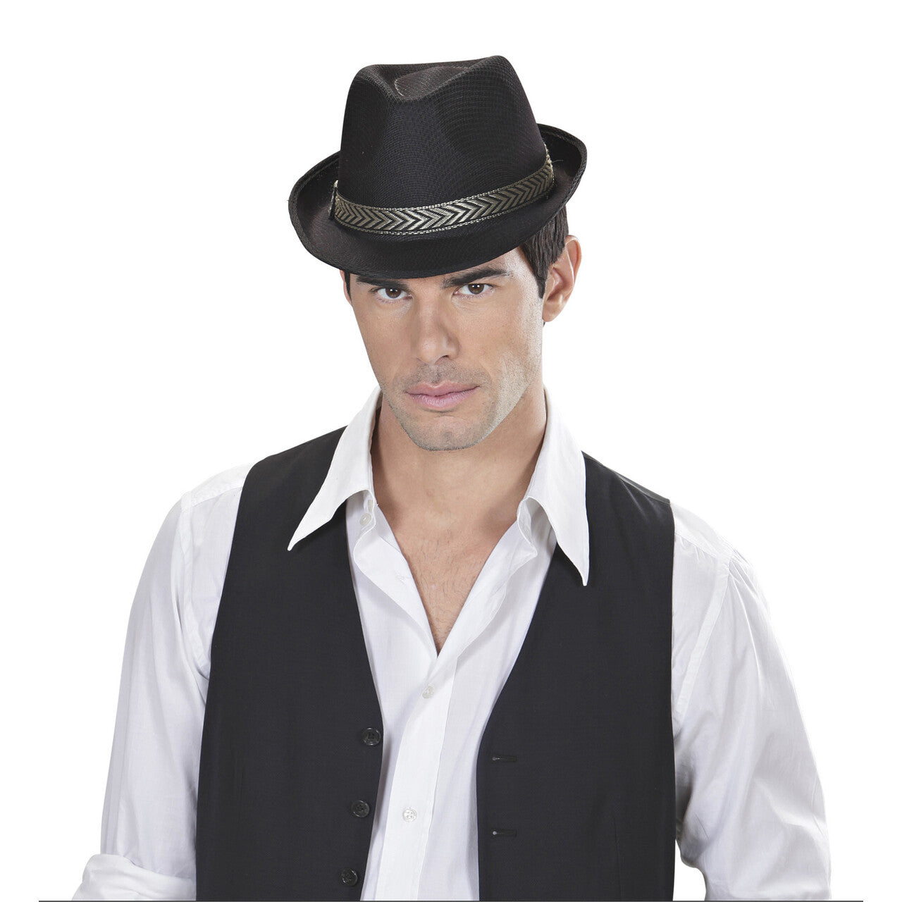 Op deze afbeelding zie je een Accessoires, van het merk Widmann. Fedora Deukhoed Panama Zwart