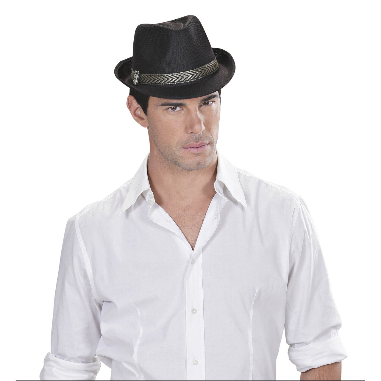Op deze afbeelding zie je een Accessoires, van het merk Widmann. Fedora Deukhoed Panama Zwart