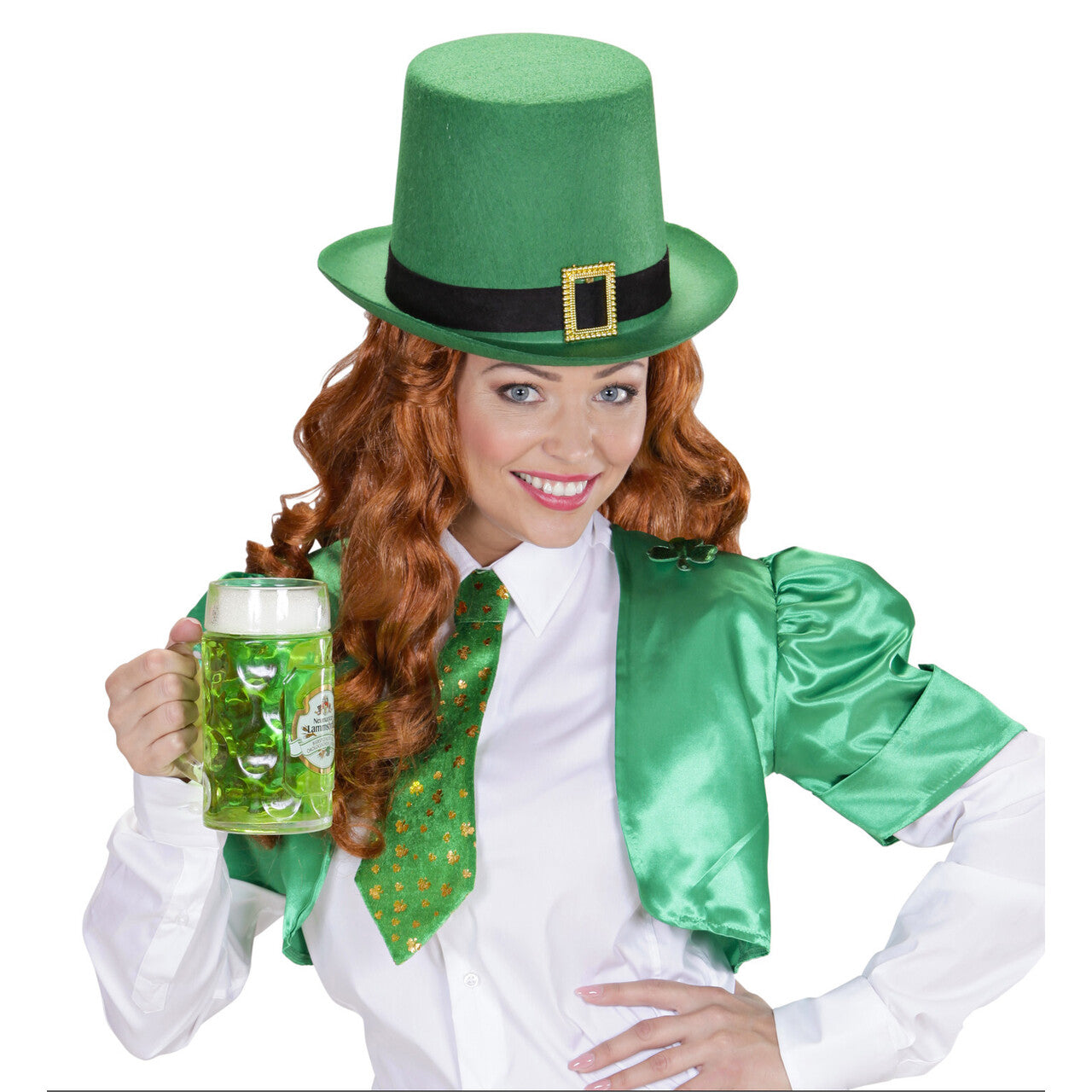 Op deze afbeelding zie je een Accessoires, van het merk Widmann. Hoge Hoed St. Patricks Day