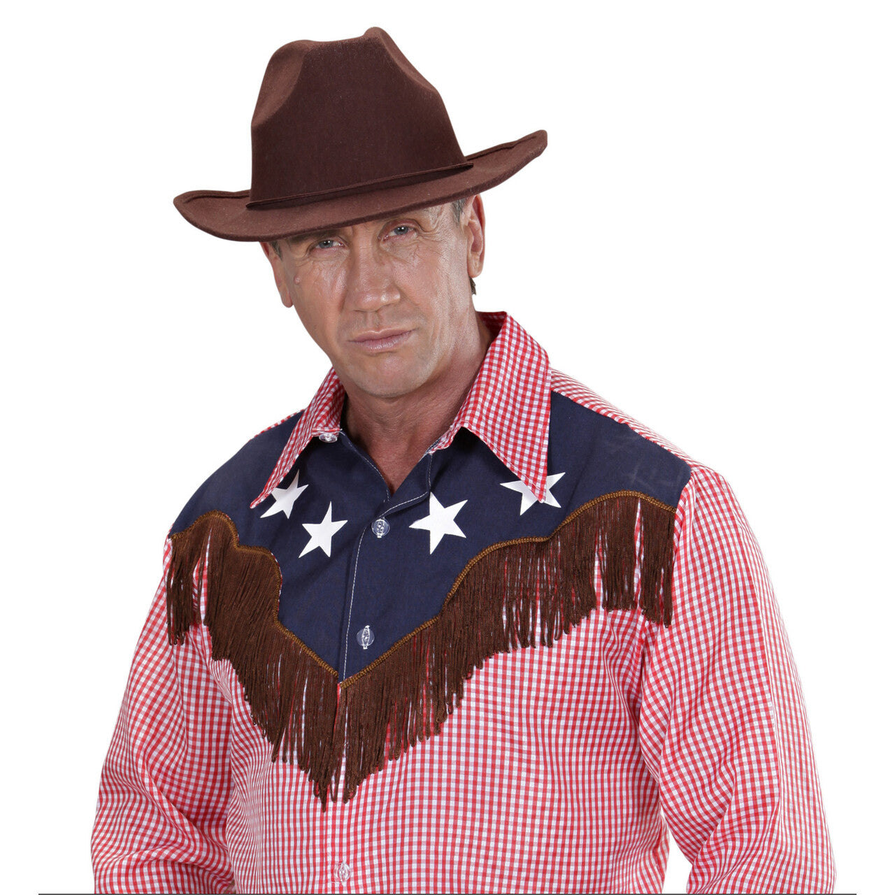 Op deze afbeelding zie je een Accessoires, van het merk Widmann. Cowboyhoed Bruin