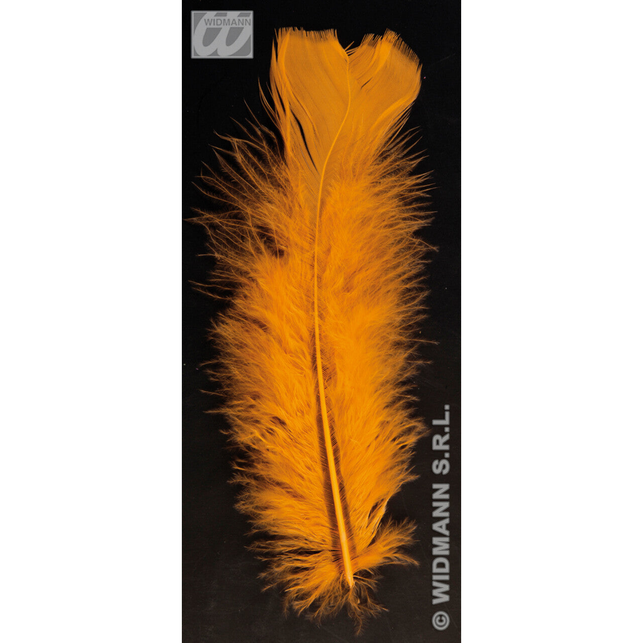 Op deze afbeelding zie je een Decoratie, van het merk Widmann. Zakje Met 50 Veertjes Oranje