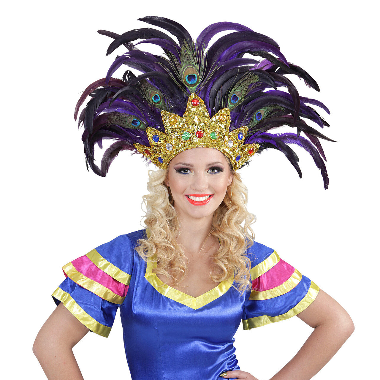 Op deze afbeelding zie je een Accessoires, van het merk Widmann. Rio De Janeiro Carnaval Veren Hoofdstuk