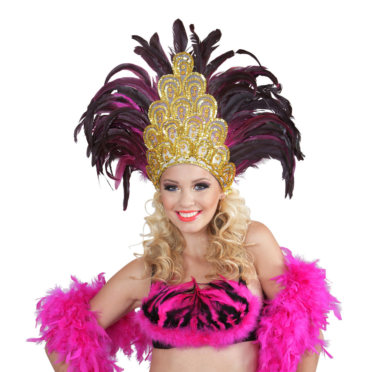 Op deze afbeelding zie je een Accessoires, van het merk Widmann. Sao Paulo Carnaval Veren Hoofdstuk