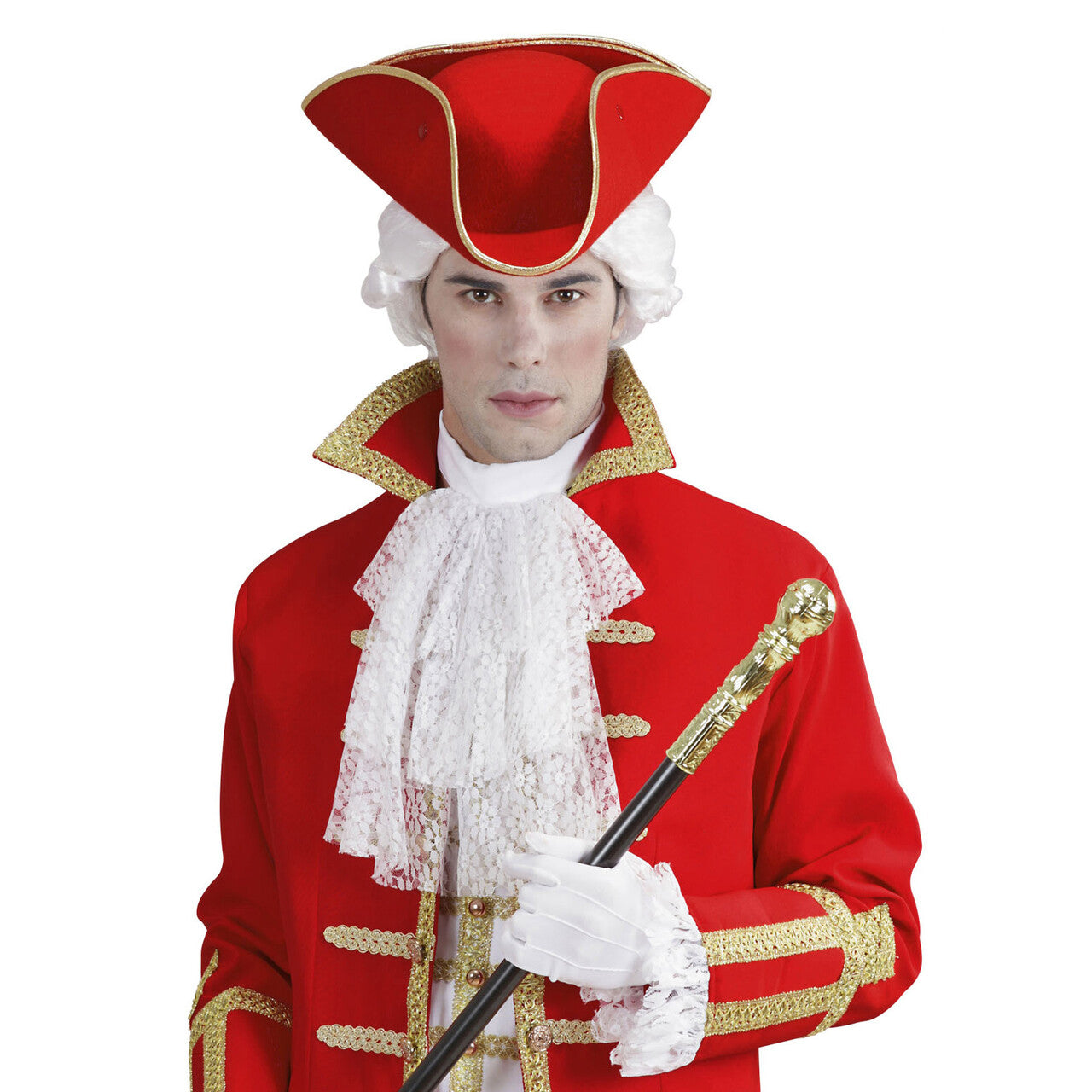 Op deze afbeelding zie je een Accessoires, van het merk Widmann. Traditionele Steek Hoed Vilt Rood