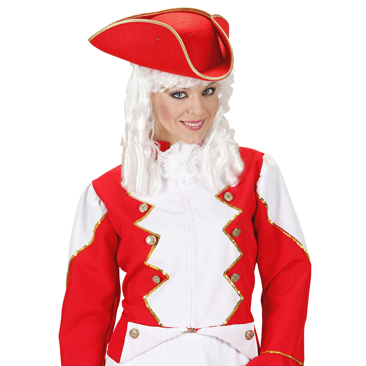 Op deze afbeelding zie je een Accessoires, van het merk Widmann. Traditionele Steek Hoed Vilt Rood