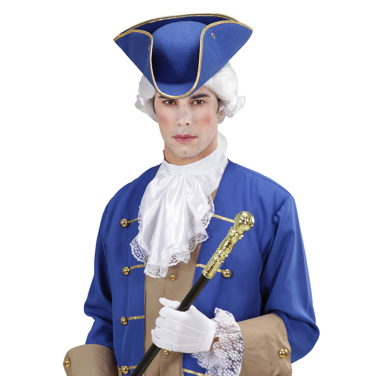 Op deze afbeelding zie je een Accessoires, van het merk Widmann. Traditionele Steek Hoed Vilt Blauw
