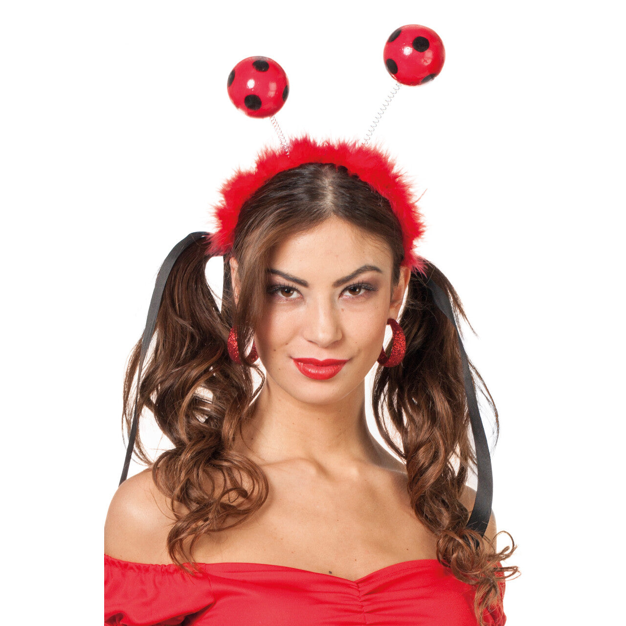 Op deze afbeelding zie je een Accessoires, van het merk Wilbers. Haarband Lieveheersbeestje Met Bolletjes
