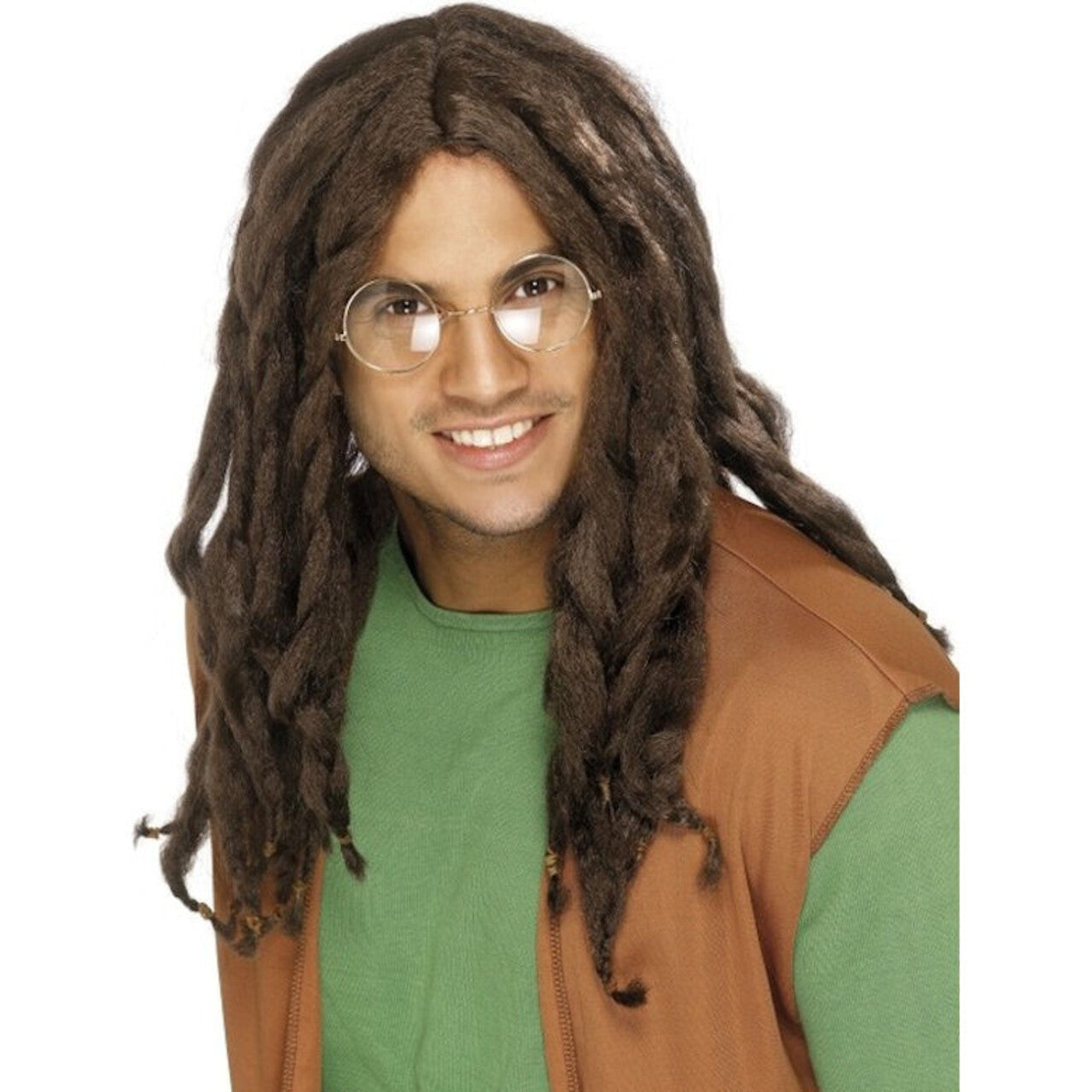 Op deze afbeelding zie je een Accessoires, van het merk Smiffy's. Rasta Pruik Bruin