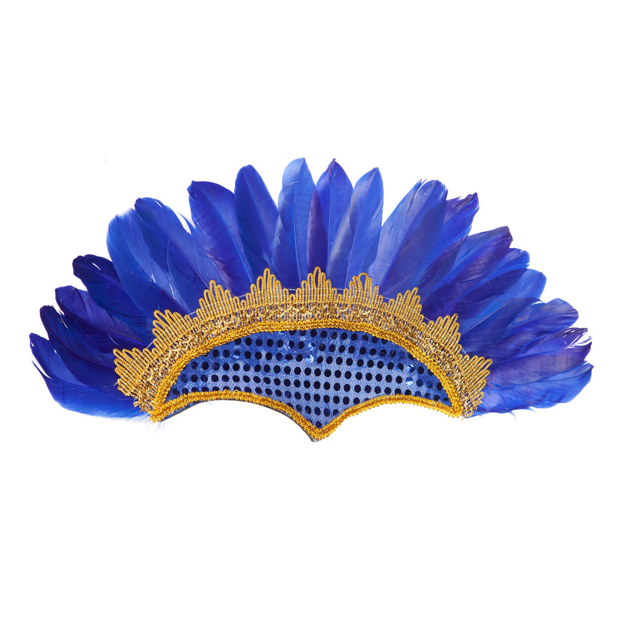 Op deze afbeelding zie je een Accessoires, van het merk Wilbers. Samba Tooi Met Pailletten En Veren Blauw