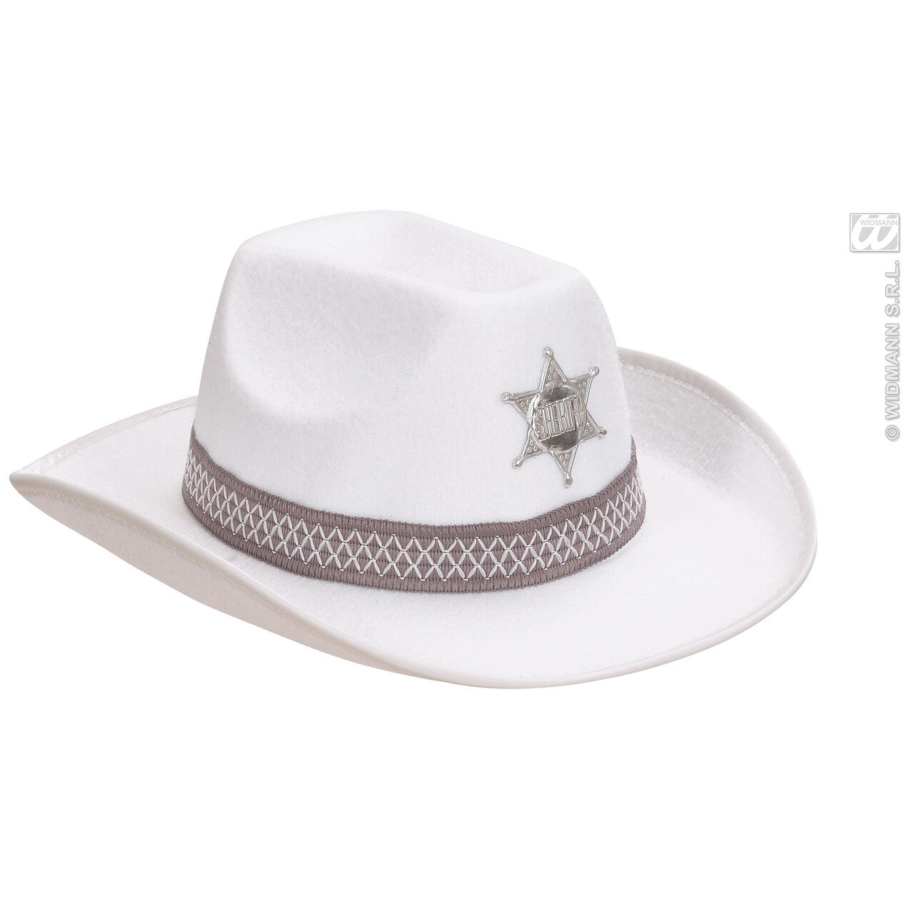 Op deze afbeelding zie je een Accessoires, van het merk Widmann. Hoed Sheriff Wit