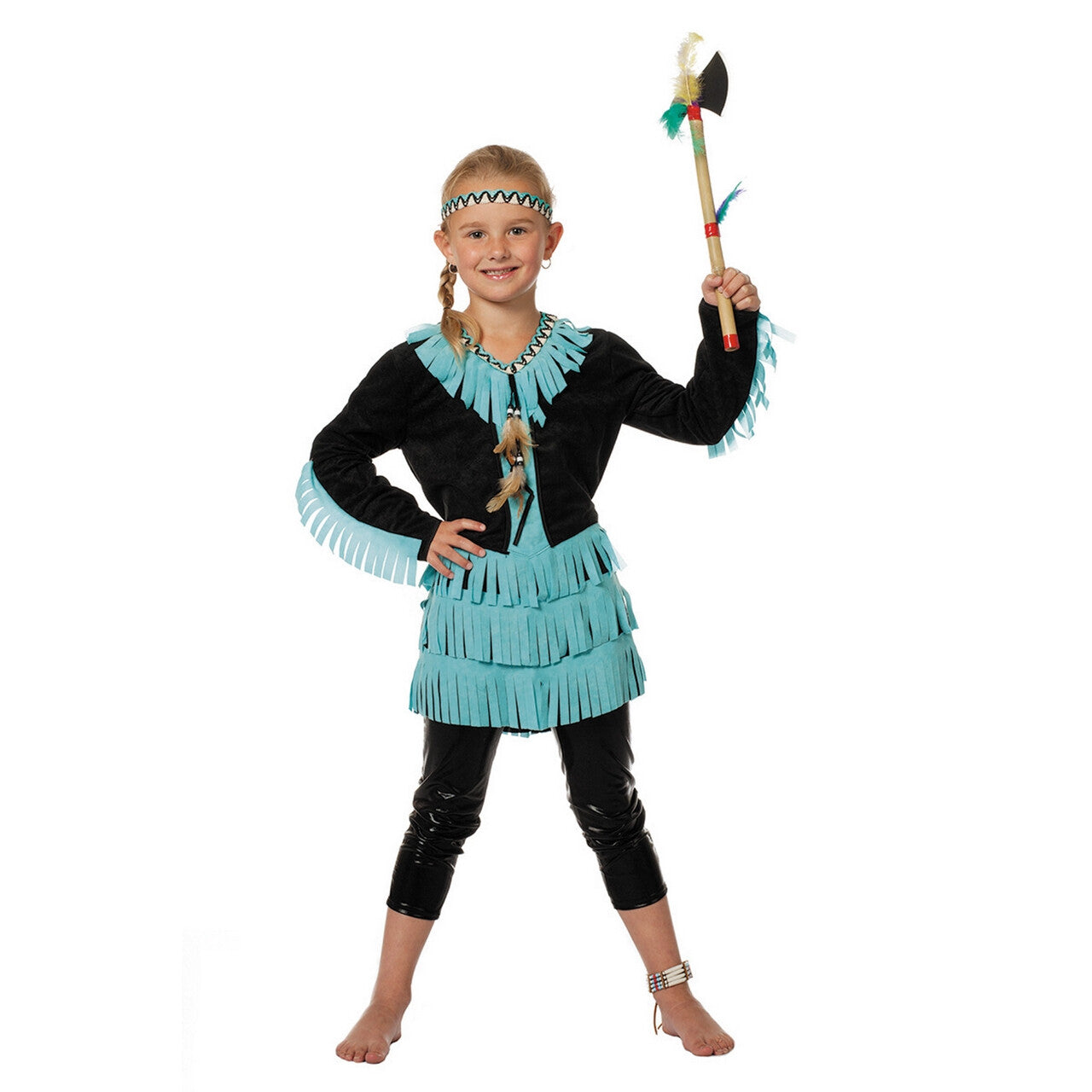 Op deze afbeelding zie je een Kostuums, van het merk Wilbers. Indianenmeisje Wishbone Klukluuk Kostuum