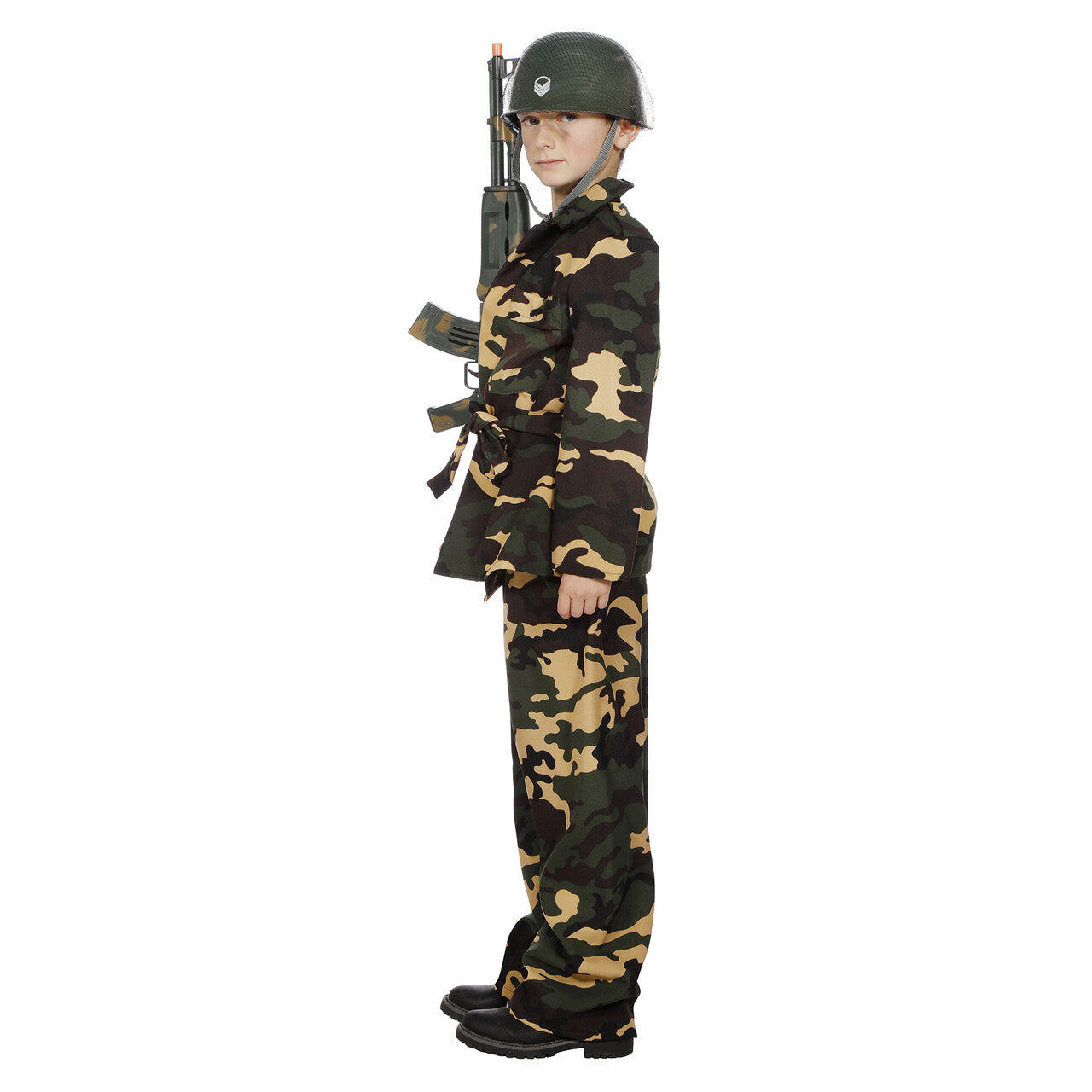 Op deze afbeelding zie je een Kostuums, van het merk Wilbers. Camouflage Groen Attack Soldier Jongen Kostuum