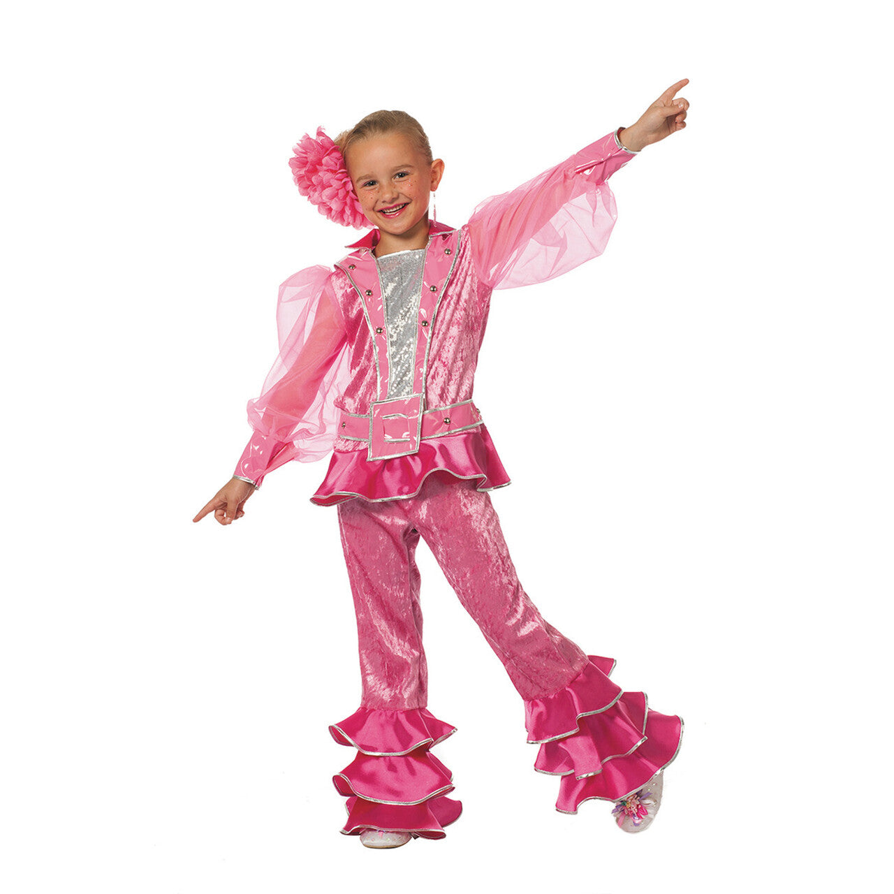 Op deze afbeelding zie je een Kostuums, van het merk Wilbers. Zweedse Mamma Mia Kinderen Meisje Kostuum