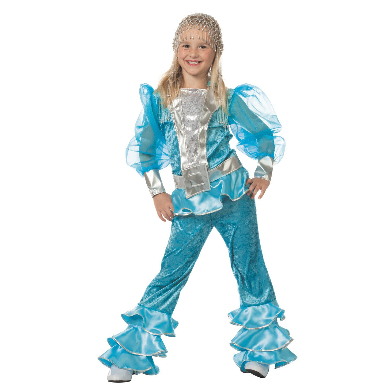 Op deze afbeelding zie je een Kostuums, van het merk Wilbers. Zweedse Mamma Mia Abba Kinderen Meisje Kostuum