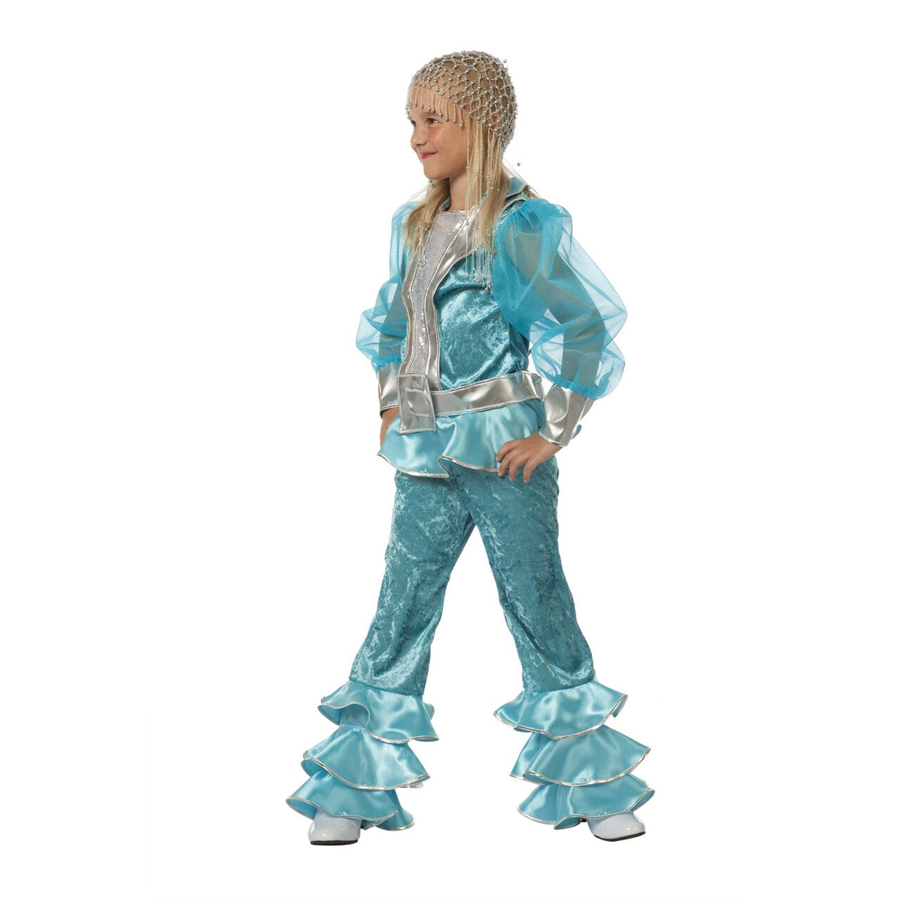 Op deze afbeelding zie je een Kostuums, van het merk Wilbers. Zweedse Mamma Mia Abba Kinderen Meisje Kostuum