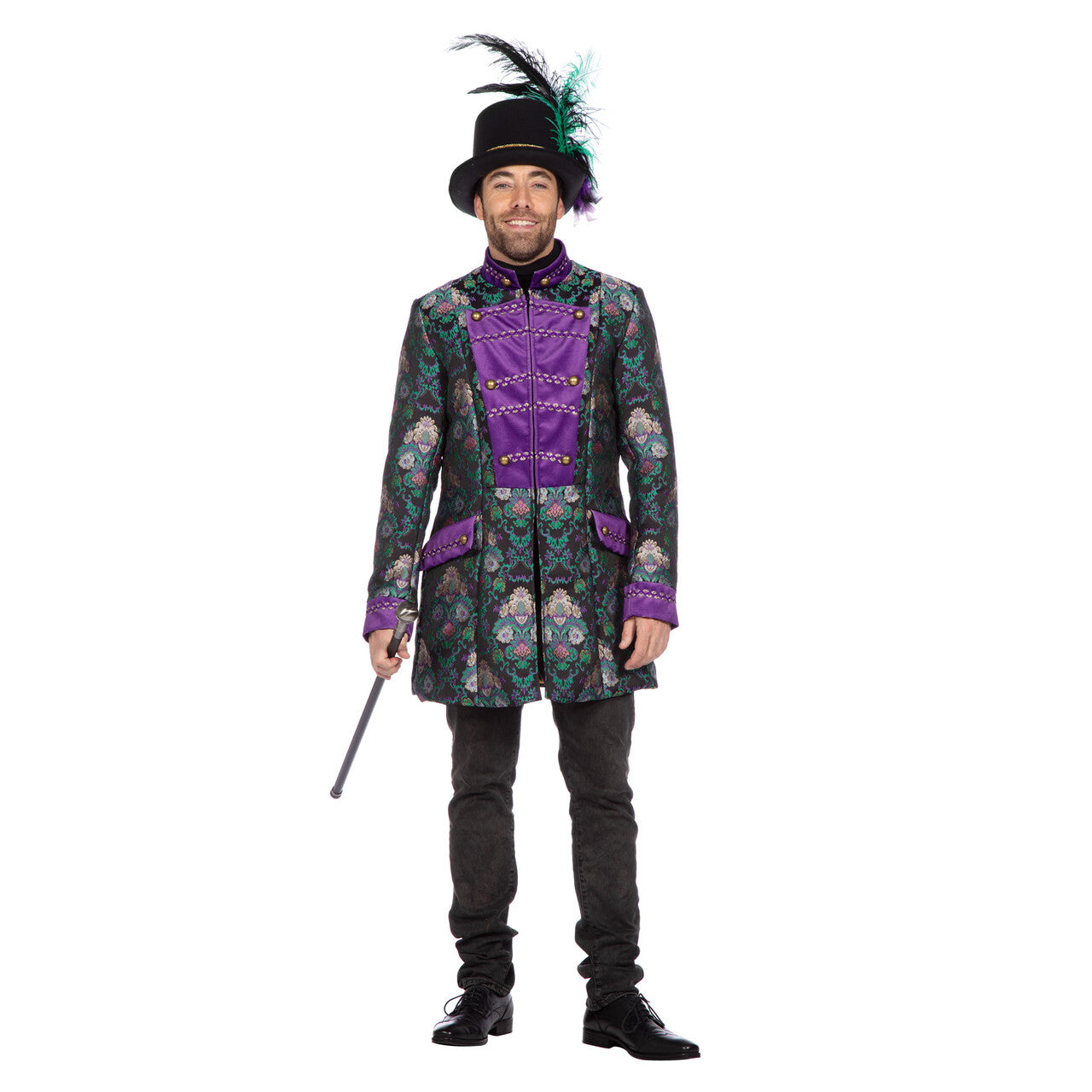 Op deze afbeelding zie je een Kostuums, van het merk Wilbers. Luxe Jacquardjas Groen / Paars Man