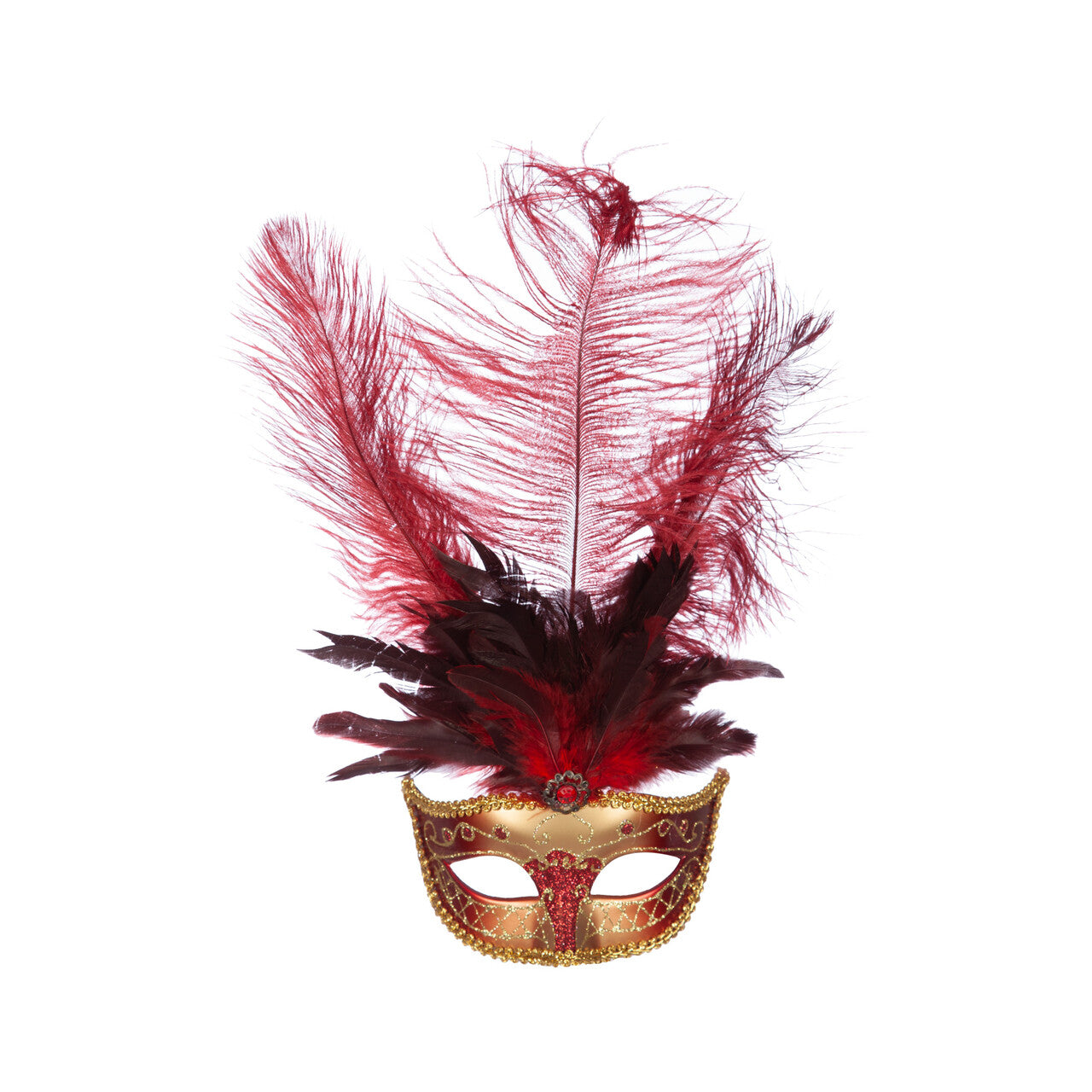 Op deze afbeelding zie je een Accessoires, van het merk Wilbers. Opvallend Venetiaans Masker Rood Madam Mysterie