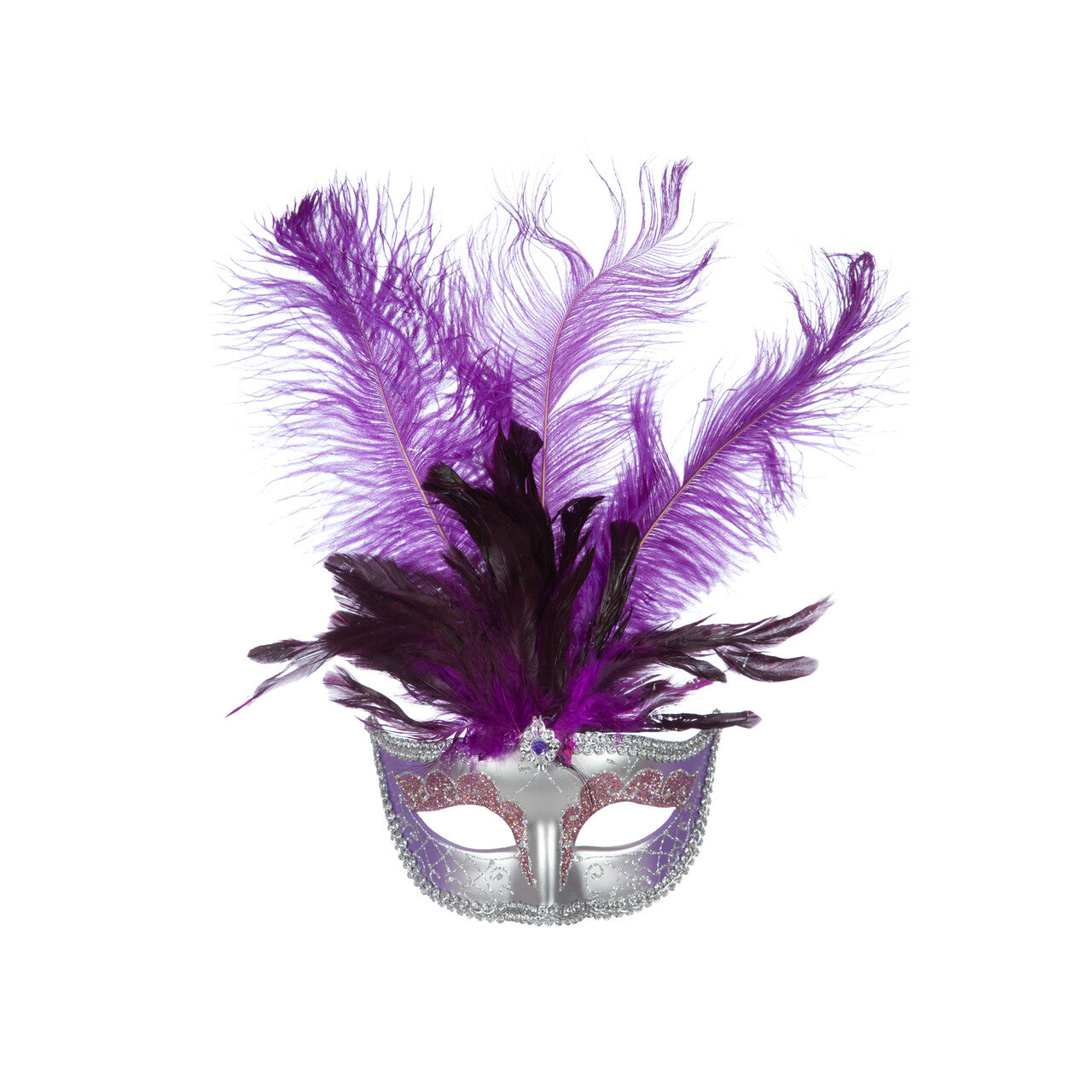 Op deze afbeelding zie je een Accessoires, van het merk Wilbers. Opvallend Venetiaans Masker Paars Emerald Beauty