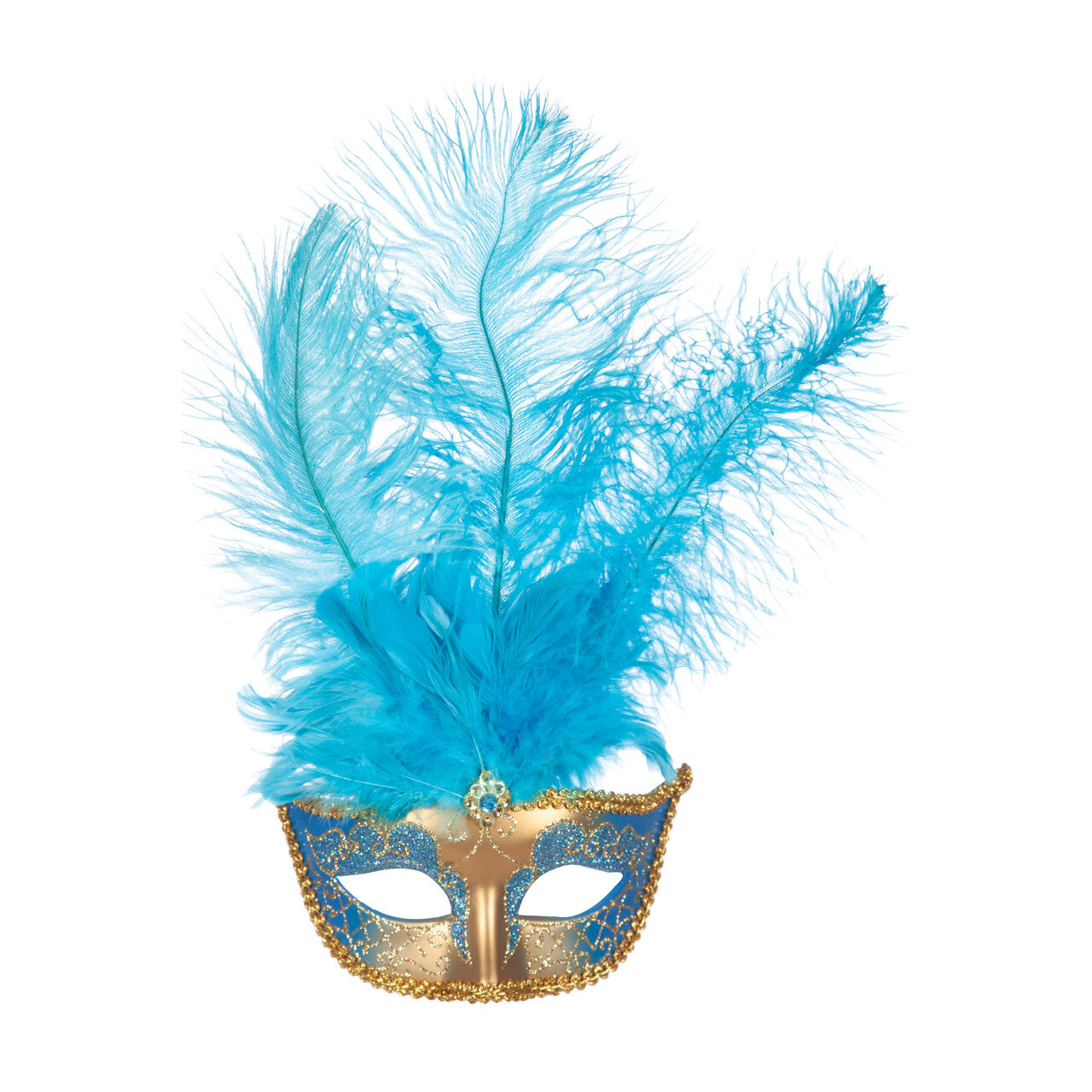 Op deze afbeelding zie je een Accessoires, van het merk Wilbers. Opvallend Venetiaans Masker Lichtblauw Emerald Beauty