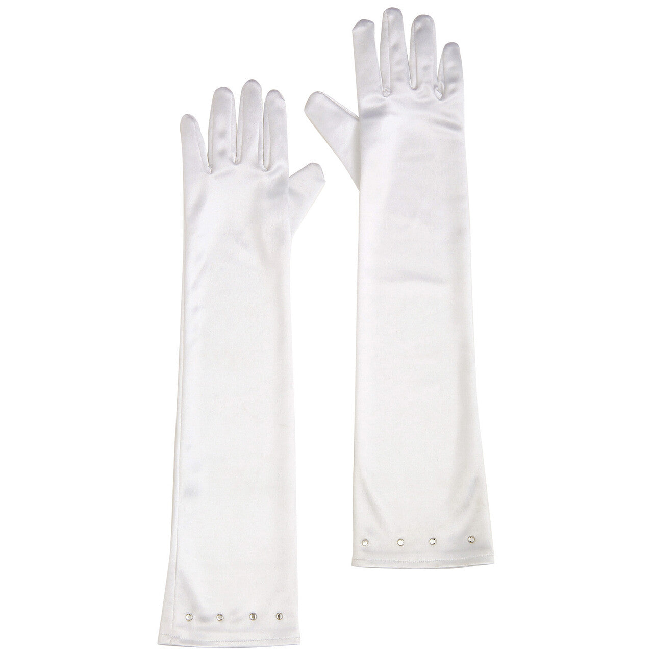 Op deze afbeelding zie je een Accessoires, van het merk Widmann. Ms Classy Lips Glamourgirl Handschoenen Satijn, Kind Wit