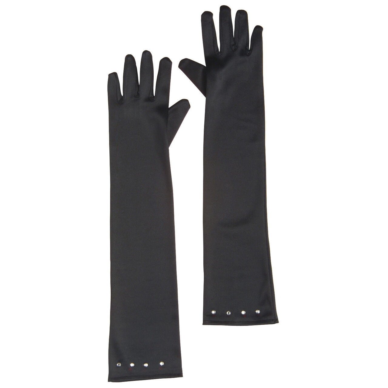 Op deze afbeelding zie je een Accessoires, van het merk Widmann. Ms Classy Lips Glamourgirl Handschoenen Satijn, Kind Zwart