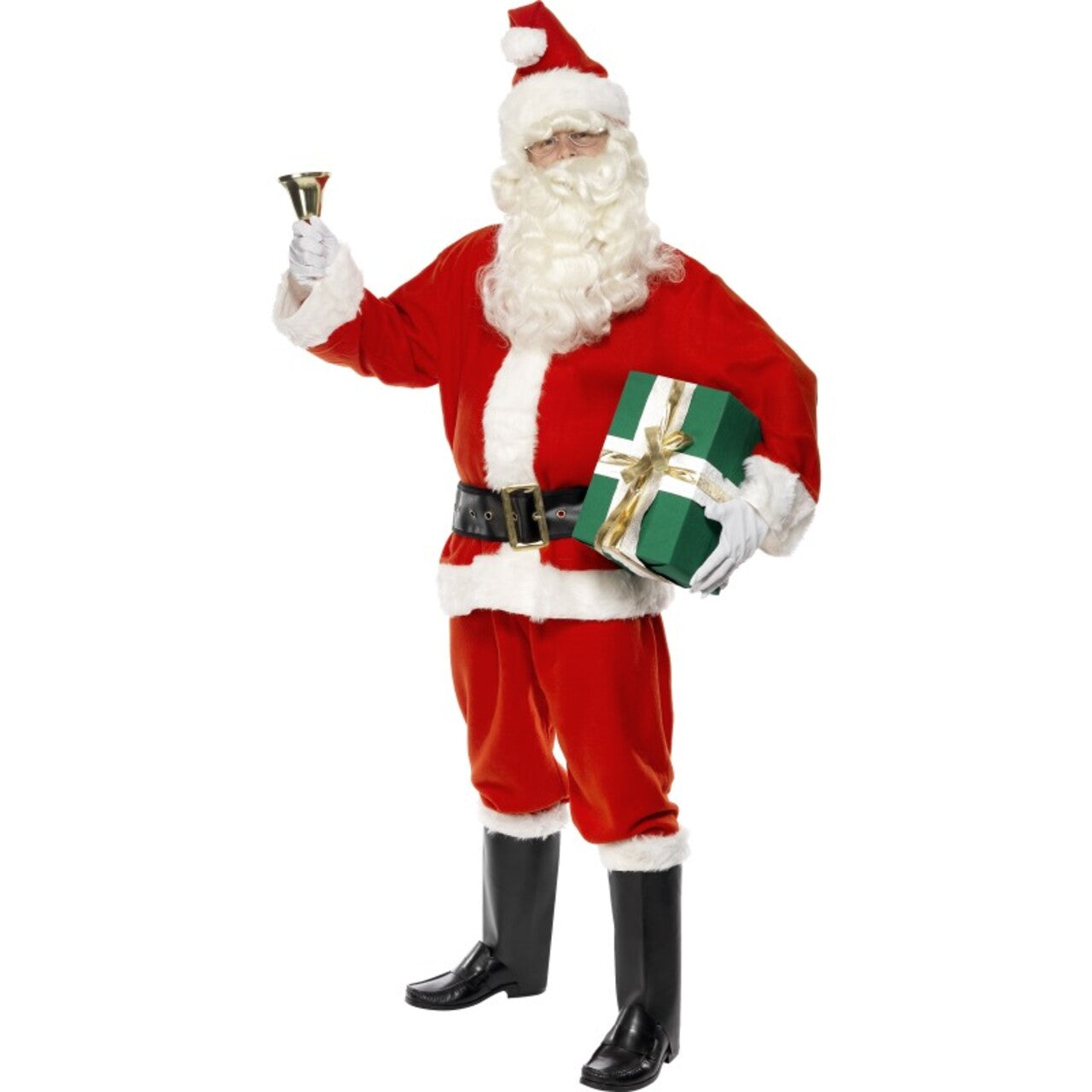 Op deze afbeelding zie je een Kostuums, van het merk Smiffy's. Rode Kerstman Santa Deluxe Kostuum Man