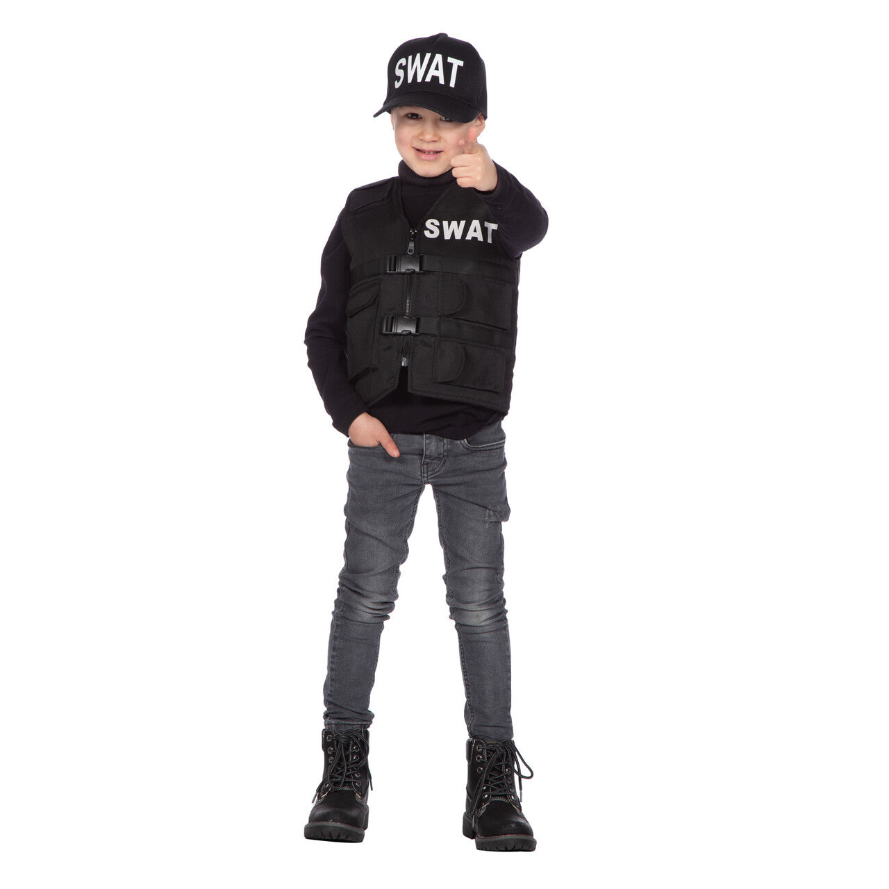Op deze afbeelding zie je een Kostuums, van het merk Wilbers. Swat Je Wat? Kind