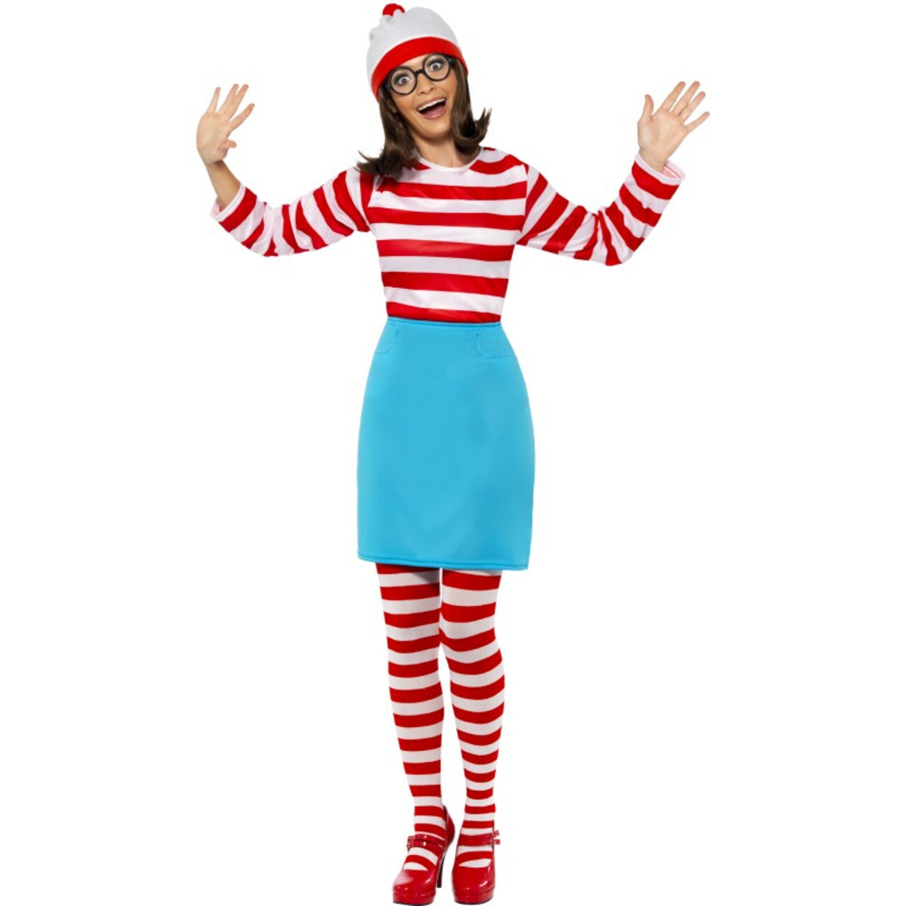 Op deze afbeelding zie je een Kostuums, van het merk Smiffy's. Vrouwen Where Is Wally Vrouw Kostuum
