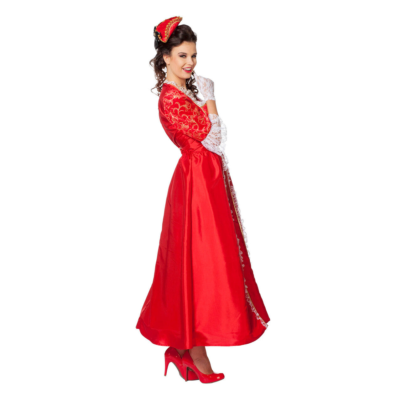 Op deze afbeelding zie je een Kostuums, van het merk Wilbers. Rococo Markiezin Taft Vrouw Kostuum