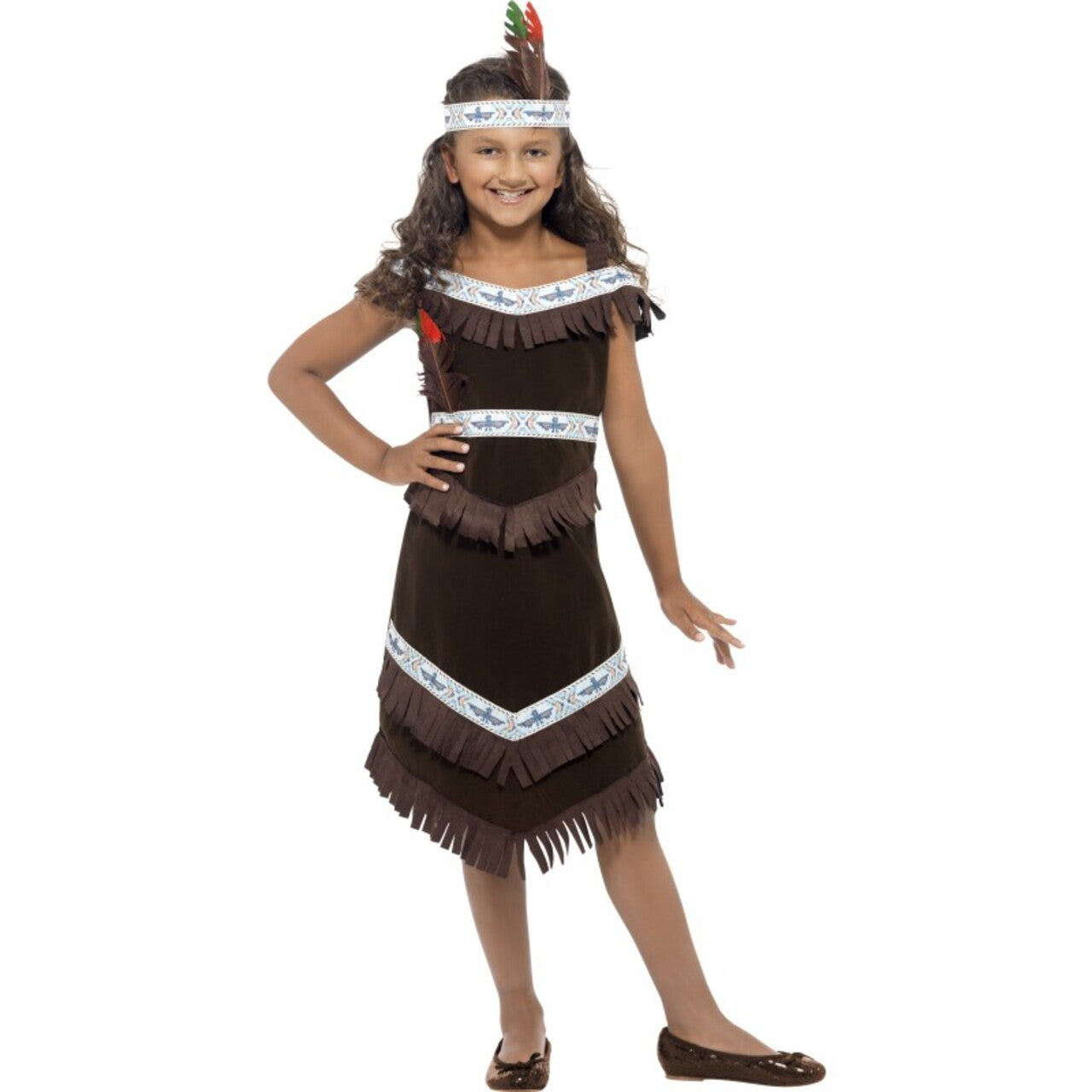 Op deze afbeelding zie je een Kostuums, van het merk Smiffy's. Indiaanse Hiawatha Van De Prairie Meisje Kostuum