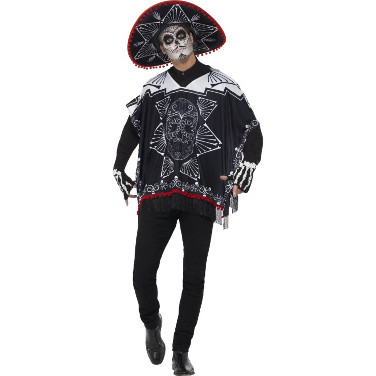 Op deze afbeelding zie je een Kostuums, van het merk Smiffy's. Day Of The Dead Bandido Kostuum