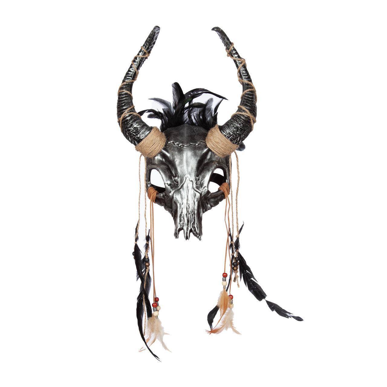Op deze afbeelding zie je een Accessoires, van het merk Wilbers. Sjamanistisch Schedelmasker Met Hoorns