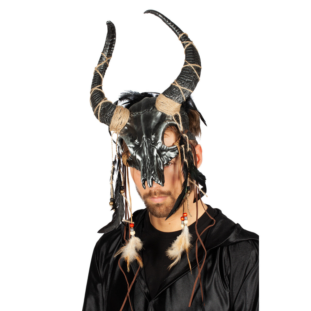 Op deze afbeelding zie je een Accessoires, van het merk Wilbers. Sjamanistisch Schedelmasker Met Hoorns