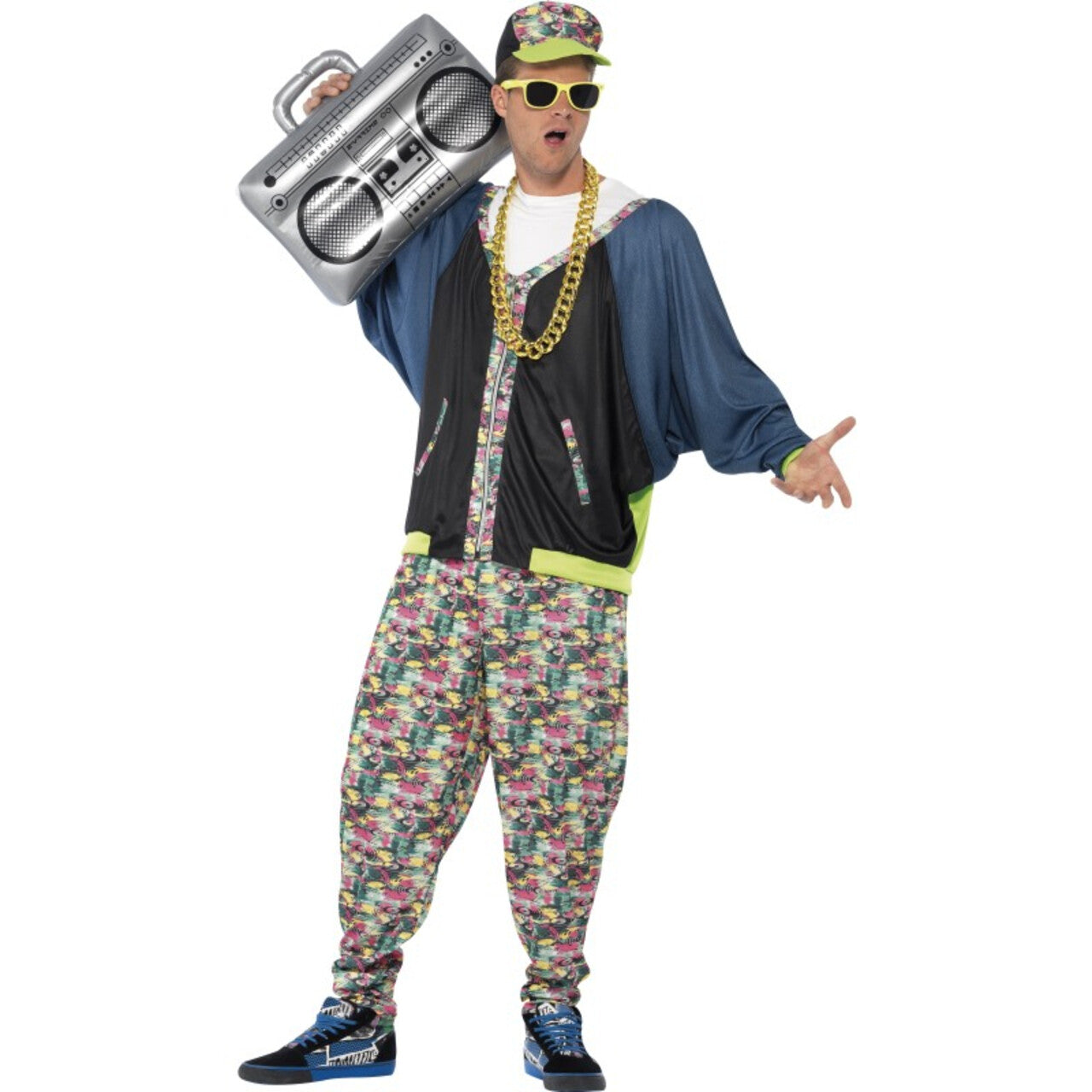 Op deze afbeelding zie je een Kostuums, van het merk Smiffy's. Jaren 80 Hip Hop Man Kostuum