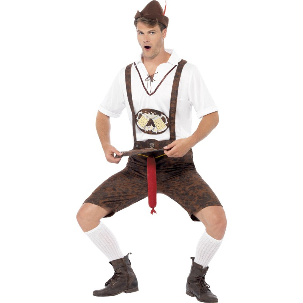 Op deze afbeelding zie je een Kostuums, van het merk Smiffy's. Oktoberfest Bradwurst Man Kostuum