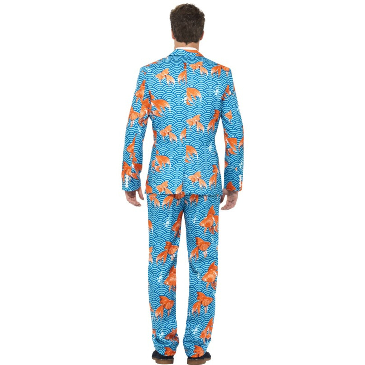 Op deze afbeelding zie je een Kostuums, van het merk Smiffy's. Extravagant Herenkostuum Keurig Pak Goudvissen Man