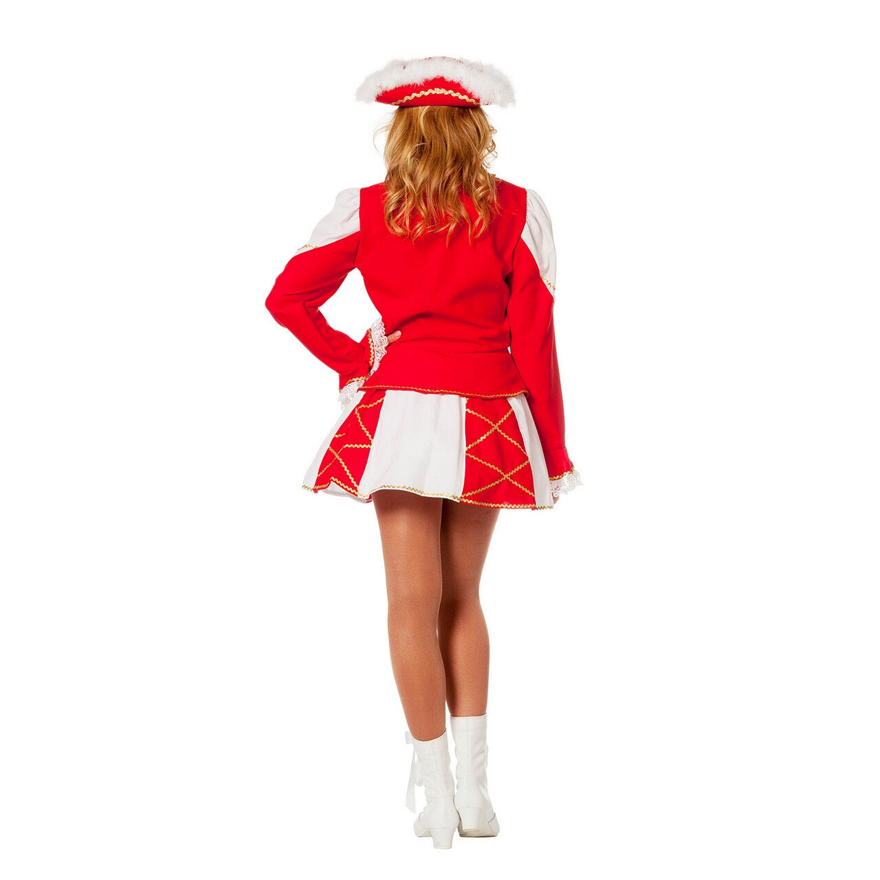 Op deze afbeelding zie je een Kostuums, van het merk Wilbers. Showmeisje Dansmarietje, Rood Vrouw Kostuum