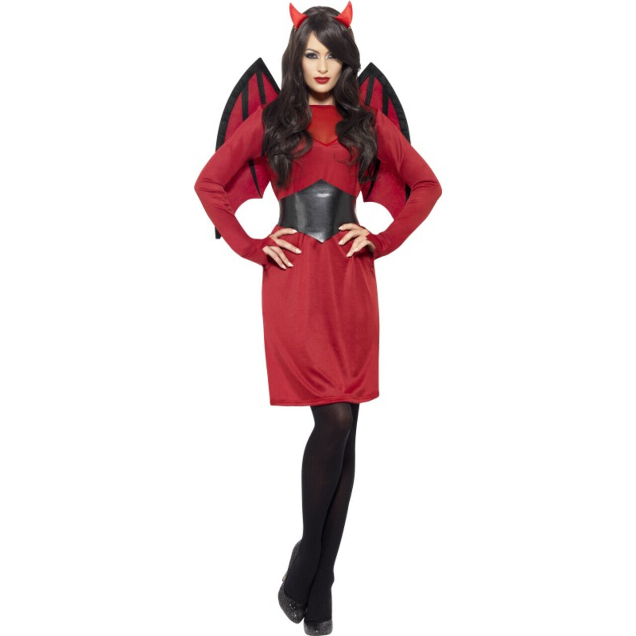 Op deze afbeelding zie je een Kostuums, van het merk Smiffy's. Dames Rode Duivel Vrouw Kostuum